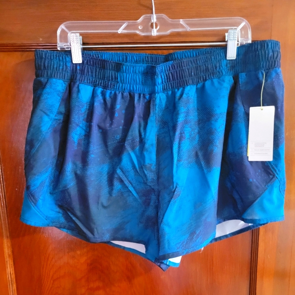 Blue running shorts